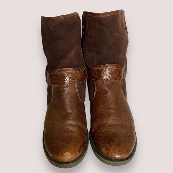 Baretraps Select Brown Leather Ankle Boots w/Belt Detail & Faux Fur Lining SZ 9 - Picture 5 of 12